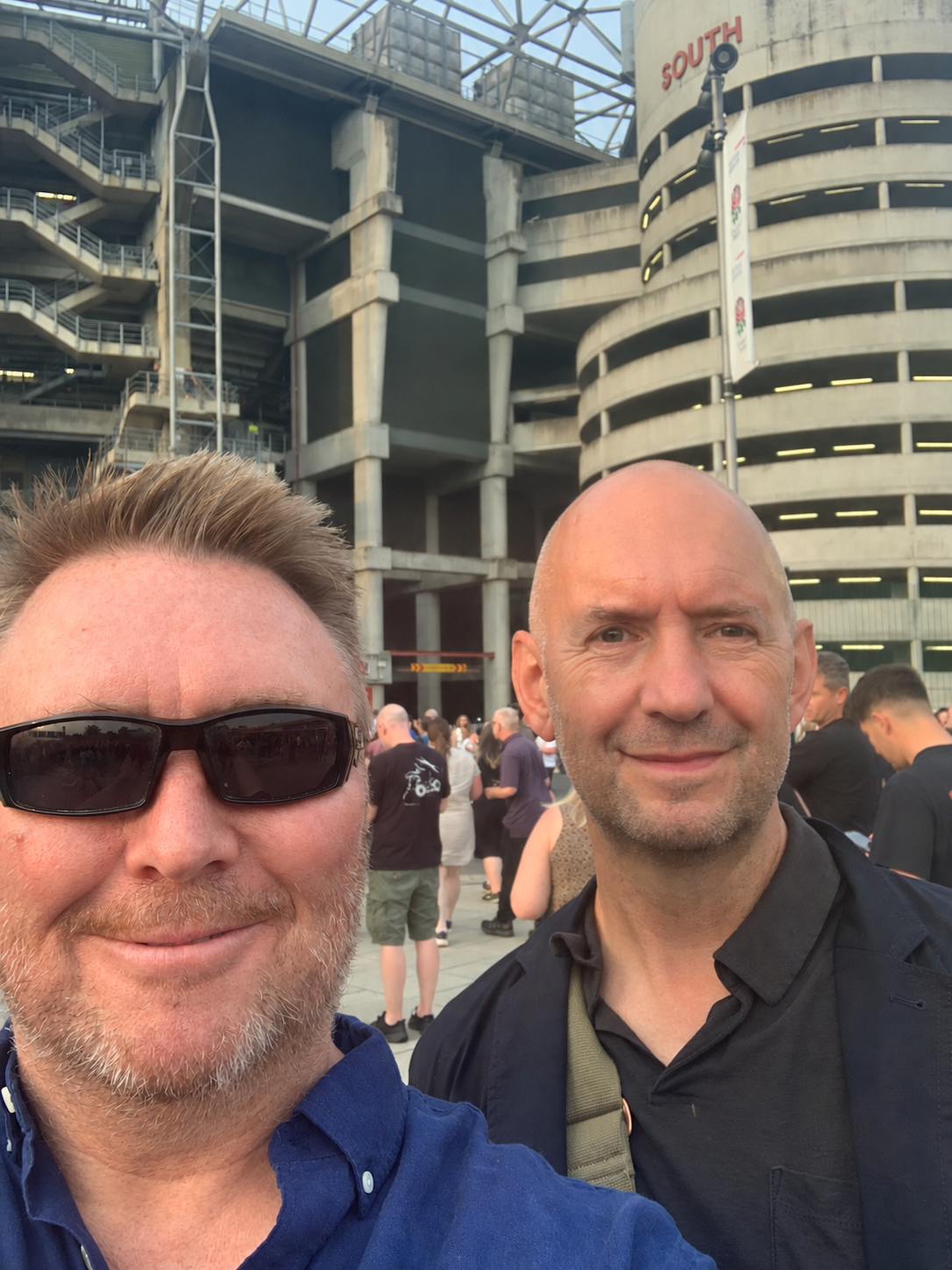 Adrian outside Twickenham on the Memento Mori tour.