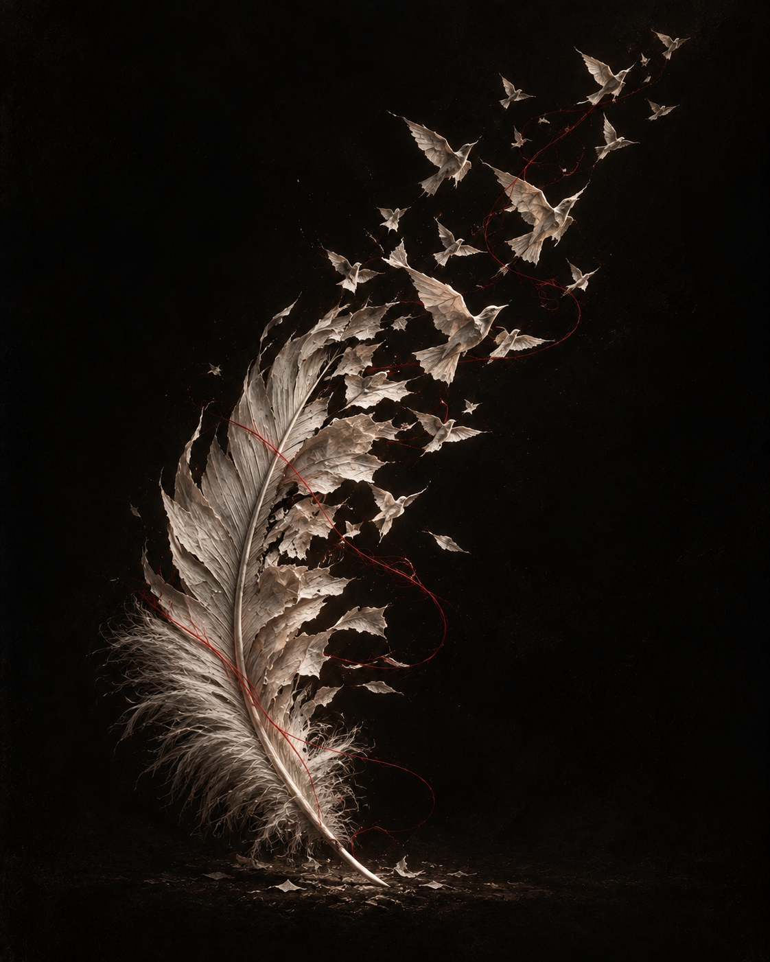 A feather becomes a flight of possibilities.