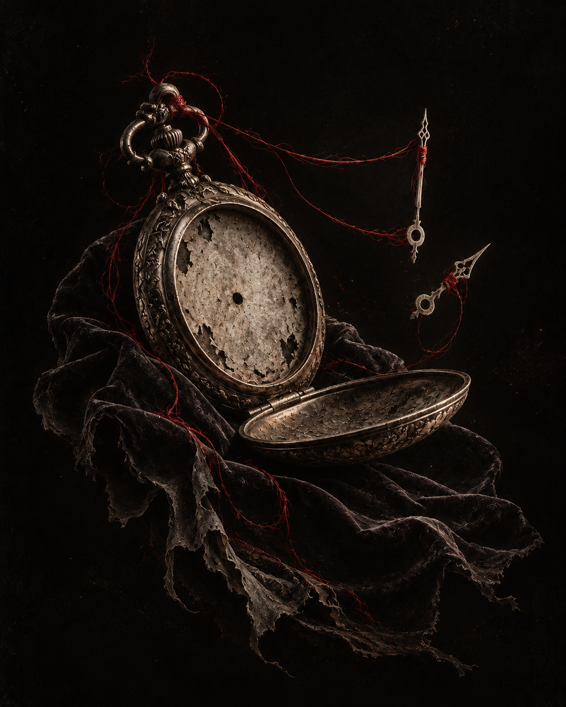 Time suspended, with its certainty coming undone.