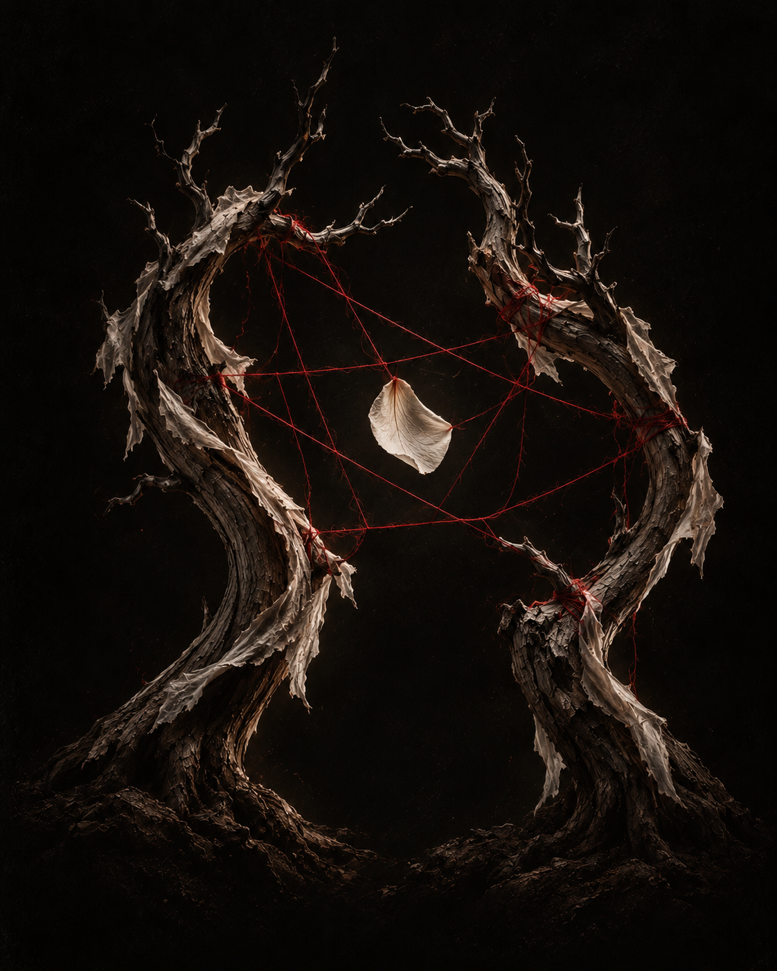 An unexpected connection, held in delicate tension.