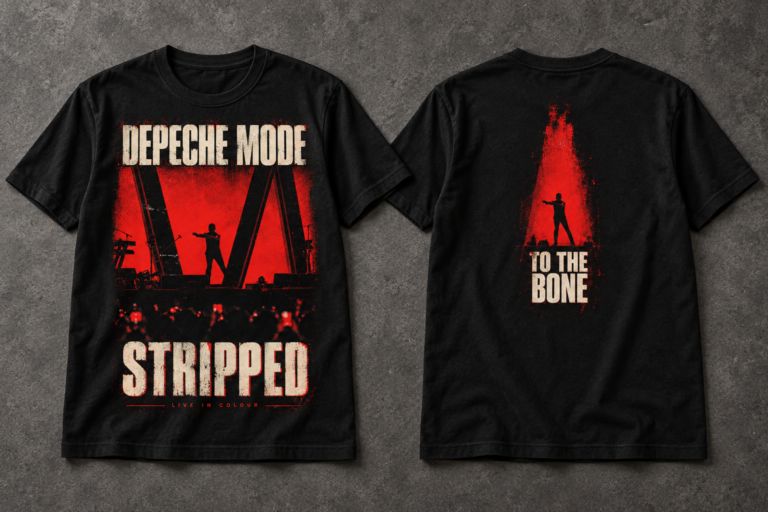 STRIPPED T-shirt shown from the front and back